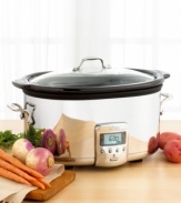 You'll always find the time to cook a mouthwatering meal with All-Clad's amazing, stainless steel slow cooker. The programmable timer can keep food cooking for up to 26 hours, creating fork-tender meat and perfect veggies as you go about your everyday business. The removable ceramic insert boasts a generous capacity for meals both large and small. One-year warranty.