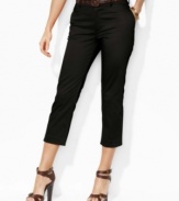 Rendered in sleek stretch twill, these Lauren by Ralph Lauren pants are crafted with a slim, cropped leg for modern style.