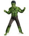 Hulk smash! He can transform himself and dress up as the hulking green giant with this Hulk costume.