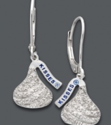 Sweeten your style with a kiss. These delicious drops feature sparkling Hershey's Kisses with the signature wrapping. Crafted in sterling silver and encrusted by dozens of round-cut diamonds (1/6 ct. t.w.). Approximate drop: 1 inch.