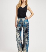 Making a stunning first impression is as simple as donning these luxurious, silk pants featuring an exotic, eye-catching print. Drawstring waistbandWaist dartsInseam, about 35SilkDry cleanImported Model shown is 5'10½ (179cm) wearing US size Small. OUR FIT MODEL RECOMMENDS ordering true size. 