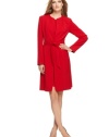 Make a smart statement in Calvin Klein's belted jacket and sheath dress ensemble. This red suit is sure to make an impression!