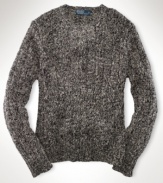 A classic crewneck sweater is constructed from soft ragg cotton for polished, versatile style.