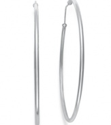 Go bold with these large hoop earrings by Unwritten. Crafted in sterling silver. Approximate diameter: 3 inches.