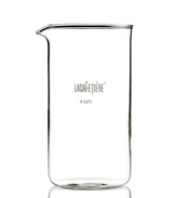 Because accidents happen-a replacement beaker for your favorite 8 cup coffee or tea press by La Cafetière. The heat-resistant glass beaker is easy to replace and puts your coffee house back in business. 1-year warranty.