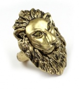 Only the most courageous fashionista would dare to wear a ring so bold. RACHEL Rachel Roy's wild style features an intricate lion head. Crafted in gold tone mixed metal with glittering glass accents. Ring adjusts to fit finger.