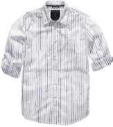 Dripping with style. Throw on this shirt from Guess for a look that can take you from day to night in no time.