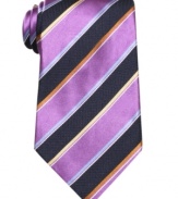 With sleek stripes in a shock of cool color, this Countess Mara tie seals the deal in your work wardrobe.