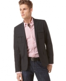 Whether you dress it up or down, this Kenneth Cole Reaction blazer will be a staple in your wardrobe.