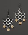 With a geometric design, John Hardy's sterling silver Dot earrings lend a modern look, accented with 18K yellow gold.