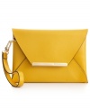 Pretty, petite and perfectly sized for the essentials, this adorable envelope design from BCBGMAXAZARIA is all you need for any outing. Butter-soft leather is accented with golden custom hardware for a look that's unmistakably modern.