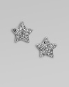 Dazzle in this charming star-shaped style. Argento plated brassGlass stonesSize, about ¼Bolt clutch backImported 