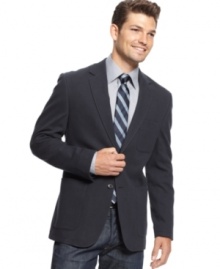 Dapper will be your specialty with this Tommy Hilfiger jacket that classes up any look in an instant.