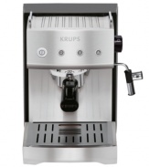 Precision is yours with this programmable espresso machine that expertly compresses coffee automatically for full-bodied taste time and time again. Top your drink off with frothy milk made in quick and mess free with the auto cappuccino function. 1-year warranty. Model XP5280.