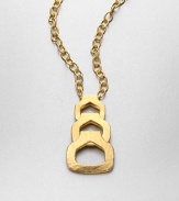 EXCLUSIVELY AT SAKS. A modern, graduated link pendant on a link chain. 22k goldplatedLobster clasp closureMade in USA