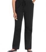 Relax in Karen Scott's lounge pants. Low in price and high in comfort, these breezy basics never go out of style!