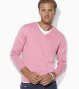 Crafted from luxurious Pima cotton, this lightweight classic-fitting sweater is the perfect preppy layering piece.