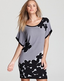 An abstract flower print decorates this easy-to-wear sleepshirt from DKNY, so effortless you may find yourself wearing it for more than just sleep.