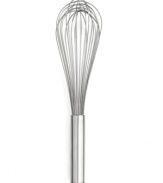 Be willing to whisk it all! This seasoned pro features a 7-wire construction made from sturdy and durable stainless steel that takes mixing and beating ingredients to the professional level, masterfully blending air into every mixture for fluffy, expert results.