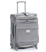 Constructed from tough ballistic nylon, this all-business suiter stands up against travel's biggest obstacles, keeping your wardrobe necessities wrinkle-free and always in top-notch condition. The ultra-light frame and expandable main compartment let you pack more and still glide effortlessly on the long-lasting ball-bearing wheels. Limited lifetime warranty.