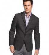 Trail blazer. This slim fit jacket from INC International Concepts is your guide to great buttoned-up style.