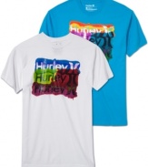 Let a little color into your life with this cool graphic tee from Hurley.