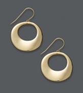 Polished to perfection. Sleek and smooth open-cut circles are the perfect complement to any look. Crafted in 14k gold. Approximate drop length: 1-1/2 inches. Approximate drop width: 1-1/10 inches.