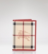 Carry your cards in this slim case rendered Burberry's perennial check print.