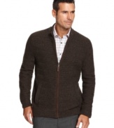 Classic goes a long way, just like this versatile textured sweater from Tasso Elba.