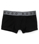 Rendered in super soft brushed jersey fabric, this comfy trunk sports a an extra wide logo waistband.