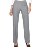 A striped fabric on these Alfani pants adds a stylish spin to a workwear staple!