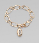 From the Capri Plus Collection. The dazzle of diamonds in a shapely charm joins the warm glow of 18k rose gold in this elegant oval link design.Diamonds, .40 tcw 18k rose gold Length, about 7 Charm length, about 1 Lobster clasp Made in Italy