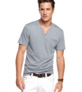 This simple y-neck t-shirt from INC International Concepts is an easy way to elevate any jean or shorts combination.