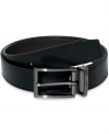 Raise your denim style with this reversible leather belt from Tumi.