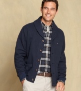 Keep your casual charm with this shawl collar cardigan from Tommy Hilfiger.