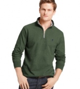 Pull on this 1/4-zip sweater from Izod for a warm look for when the temperature drops.