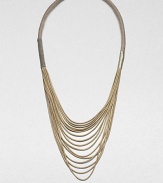 Metallic strands of suede, wrapped with lurex and chain details.Drop, about 14LeatherMade in Italy of imported fabric