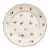 This graceful dinnerware collection features a beautiful design of patterned flowers, gently scalloped borders and a red accent line to give your table setting a welcome touch of color. Crafted from fine porcelain, this fine plate brings charm to your salad presentation, perfect for everyday use and formal events alike.