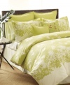 An allover lattice print in lime green adds a refreshing twist to your Tommy Bahama bed. Featuring 230-thread count cotton sateen.