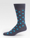 Remarkably soft, in a fine cotton knit finished with a neon polka-dot pattern.Mid-calf height80% cotton/20% polyamideMachine washMade in Italy