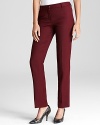 Bring color into the office with these polished Tory Burch pants. A rich jewel tone accentuates a slim, ankle silhouette for a refreshing alternative to the classic black trouser.