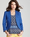 Aqua Blazer - Cross Dye Collarless Crop