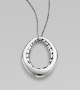 From the Kali Collection. A free-formed, open oval with a pebbled interior in sleek sterling silver on a link chain. Sterling silverLength, about 36Pendant size, about 2Lobster clasp closureImported 