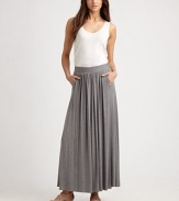 Softly gathered details give this long, knit skirt with a comfortable, elasticized waistband, instant appeal.Elasticized waistbandAbout 43 long96% modal/4% elastaneHand washImported Model shown is 5'10 (177cm) wearing US size Small. 