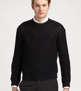 Chunky crewneck sweater with embossed anchor detail sets this classic pullover apart from the rest.CrewneckRibber knit collar, cuff and hemPolyesterDry cleanMade in Italy