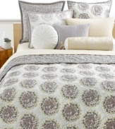 Cozy up to a new look of cool. Style&co.'s Snow Willow quilted shams boast a medallion print on one side and a grey abstract print on the other for two great looks in one! Featuring pure cotton; button closure.