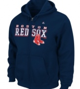 Hit it out of the park! Cheer on your favorite team in style and comfort in this Majestic Boston Red Sox hoodie.