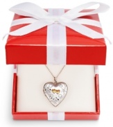 The perfect gift for the total sweetheart. This pretty heart-shaped locket pendant is crafted in sterling silver with 14k gold accents. Approximate length: 18 inches. Approximate drop: 1 inch.