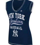 Finally! A fan favorite fit just for you-this New York Yankees MLB tank from Majestic Apparel is a homerun.