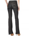 DKNY Jeans' flattering boot cut Soho jeans look dressed up in a black rinse wash. Try them with all of your favorite shirts and blouses.